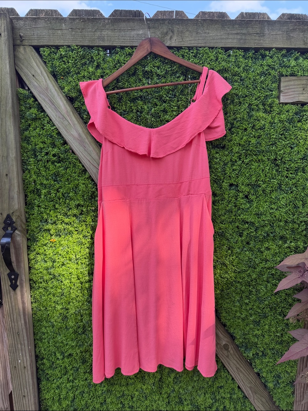 TORRID Coral Pink One-Shoulder Ruffle Dress